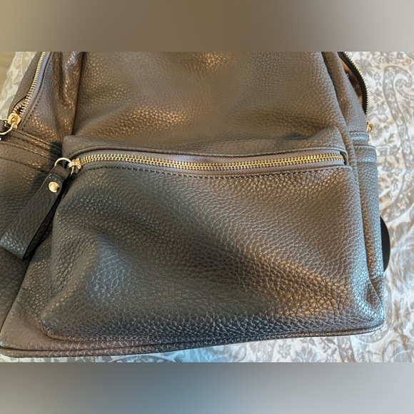 Grey Vegan Leather Backpack - Picture 5 of 8